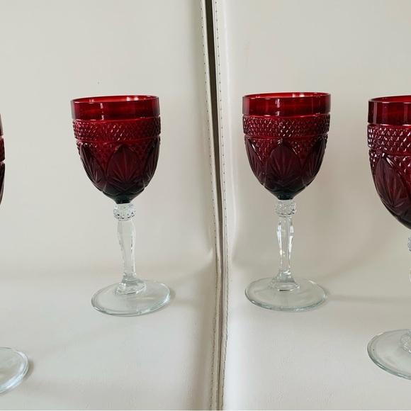 Ruby red glasses of 4 - Picture 3 of 10